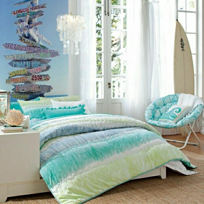 0-vacker-idé-för-dekoration-tonåring-flicka-sovrum-säng-filt-himmelblå