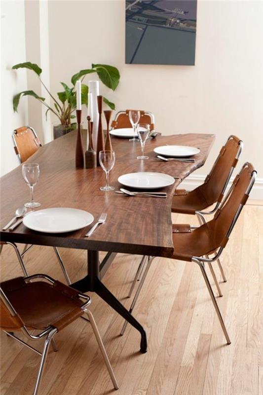 0-design-table-in-dark-wood-Chairs-around-the-table-light-باركيه-الكلمة
