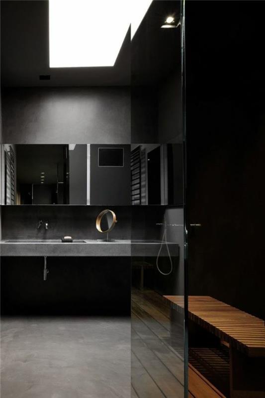 1-färg-badrum-svart-vägg-och-vaxad-betong-badrum-mörk-antracit