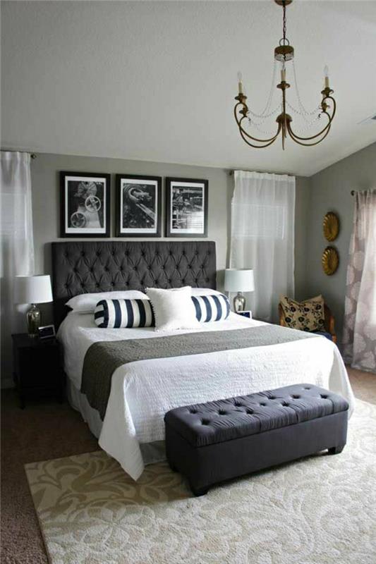 1-سرير-رفيق-رمادي-سجاد-غرفة نوم-وسائد-غطاء سرير-ابيض-خشبي-ارضيات