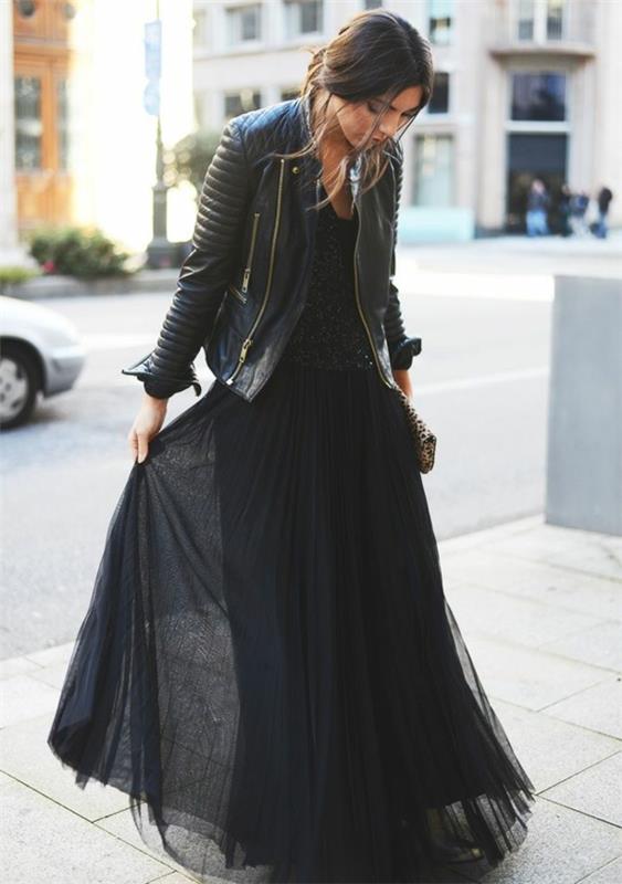 1-lång kjol-svart