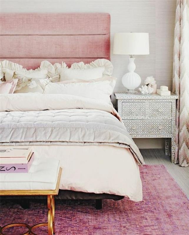 1-تصميم-سرير-وردي-بالغ-نوم-كونفوراما-سرير مزدوج-سجاد وردي