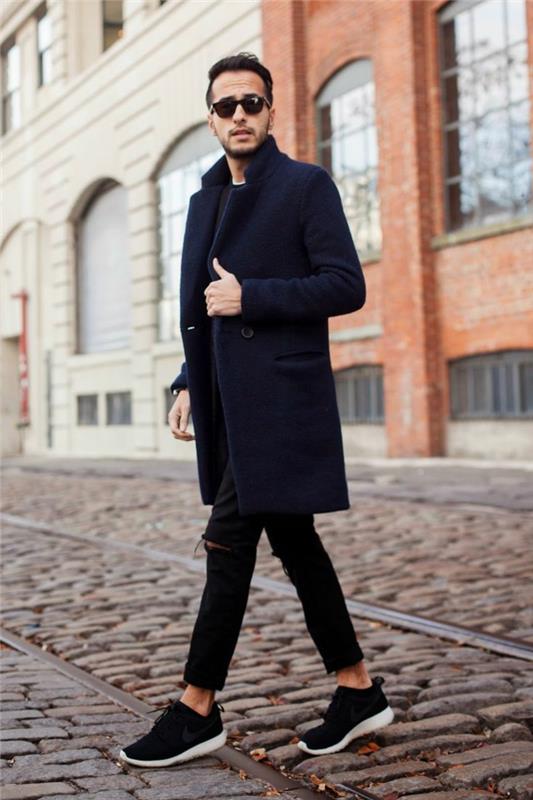 1-dlhý-kabát-muž-kabát-muž-zara-ako-byť-elegantný-s-dlhým-čiernym kabátom