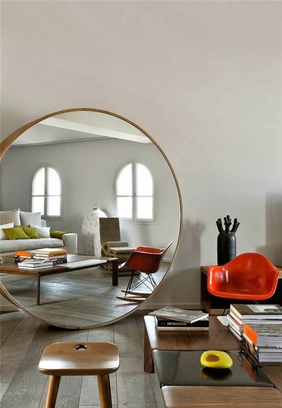 1-dekorativ-spegel-rund-spegel-ikea-möbler-i-vardagsrummet-röd-plast-stol