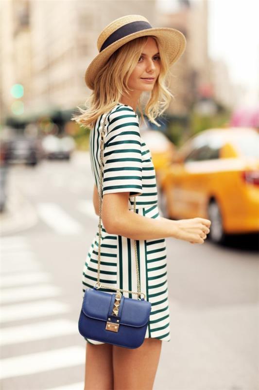 1-polovičná-šaty-demme-blond-modrá-slamená-klobúková kabelka