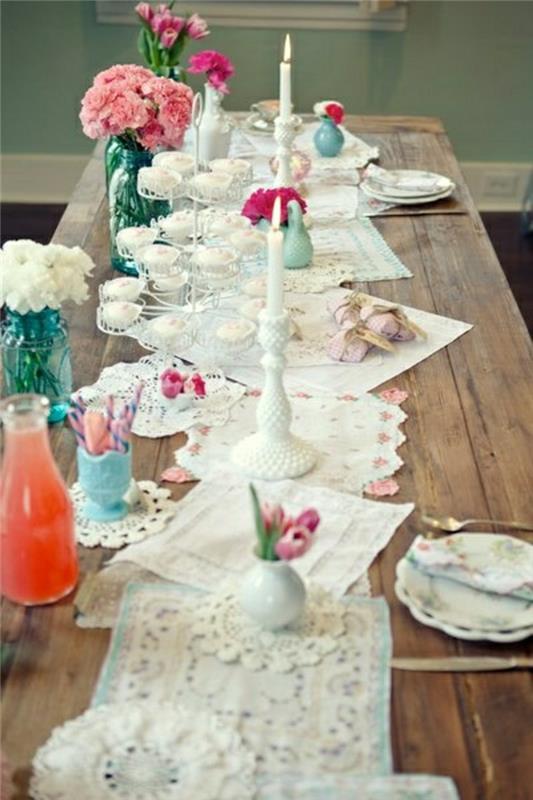 1-table-set-Elegant-table-centpiece-flower-candle-on-the-wood-table
