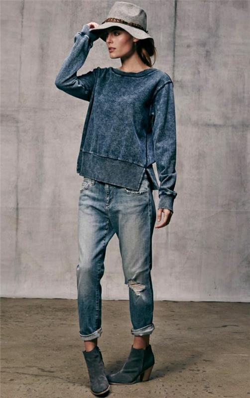 1-tröja-kvinna-denim-mode-jeans-pojkvän-hatt-i-filt