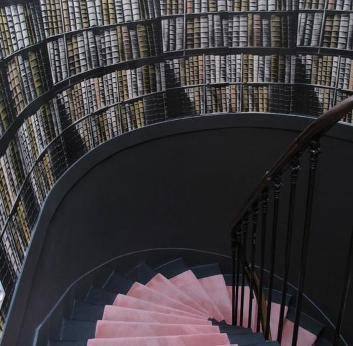 original-trappa-deco-trompe-l-oeil-vägg-dekoration-imitation-bibliotek