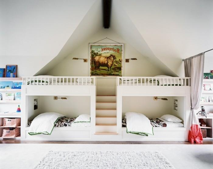 klasická-biela-detská spálňa-maľba-poschodová posteľ-rafinovaný-dekor