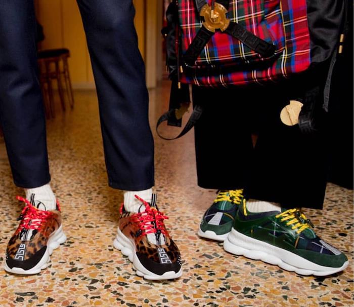 2018 Versace Chain Reaction pánske tenisky foto model s 2 chainz luxe