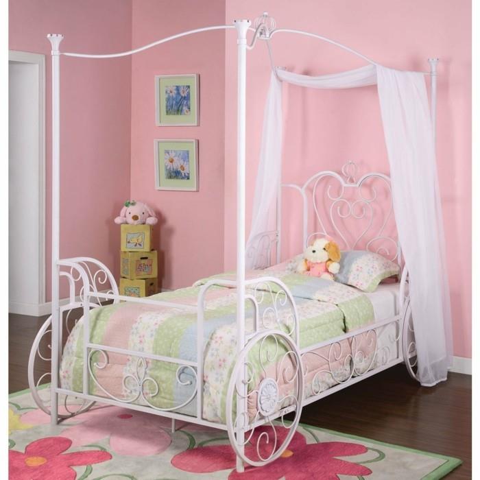 ružová-dievča-spálňa-dekor-originál-nápad-tekvica-kočiar-posteľ-pre-vašu-malú-princeznú-krásny-kvetinový koberec