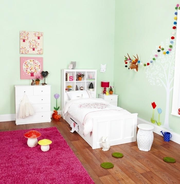 nádherný-návrh-pre-vašu-malú-princeznú-dekoráciu-dievča-spálňu-svetlo-zelenú-veľmi-peknú-nástennú-dekoráciu-ružový-koberec