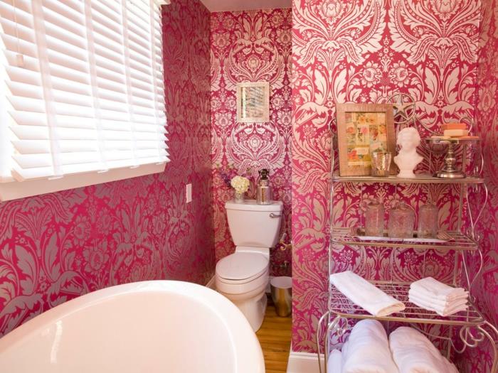 Nápad na viktoriánsky štýl-ružová-kúpeľňa-dekor-krásna-kúpeľňa-tapeta
