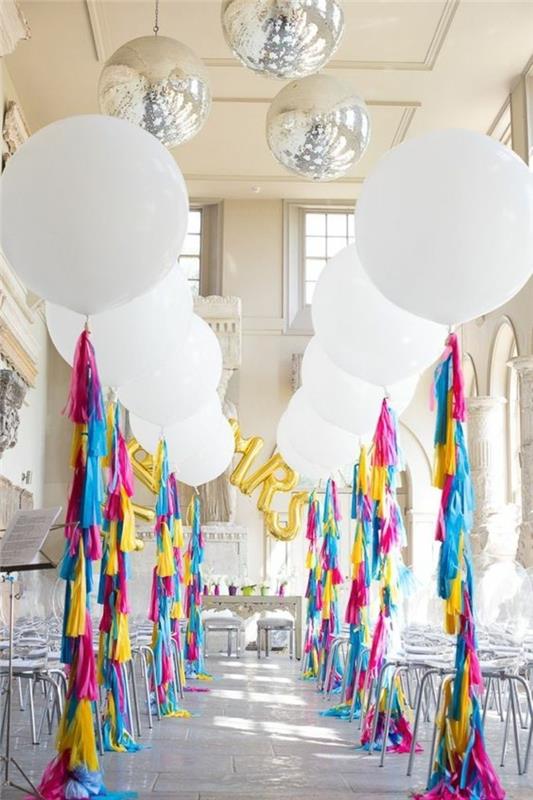 64-ballonger för födelsedag i vitt