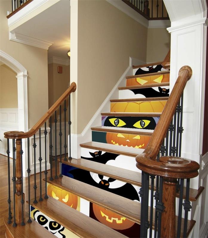 renovering-trappor-idéer-målning-trä-tema-trappor-deco-målning-trappor-halloween-extraordinär-idé