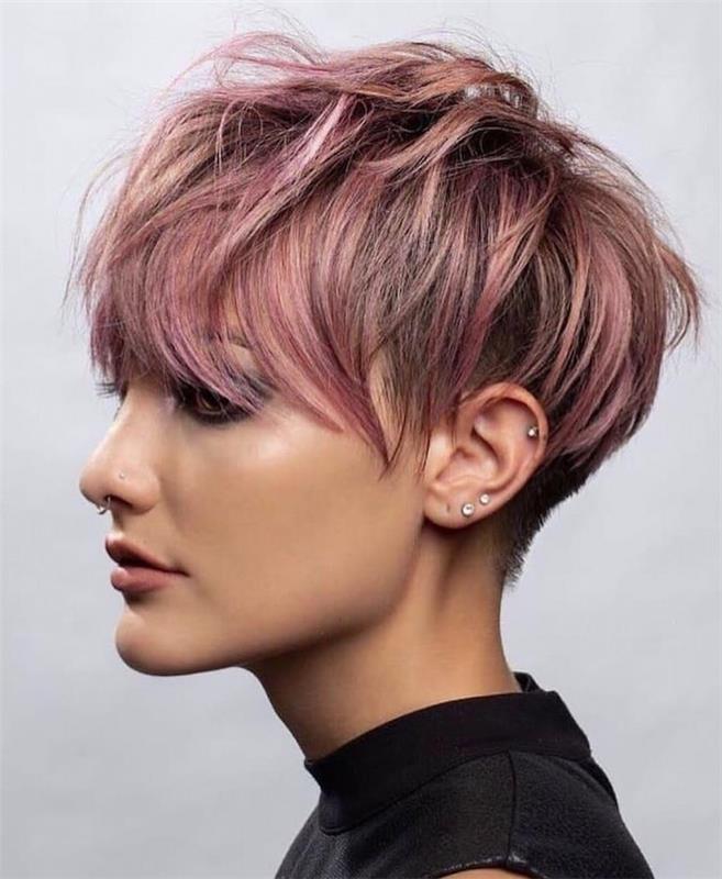 9 klippning för tunt och rakt hår frisyr för en rosa färg ung kvinna med näspiercing 1