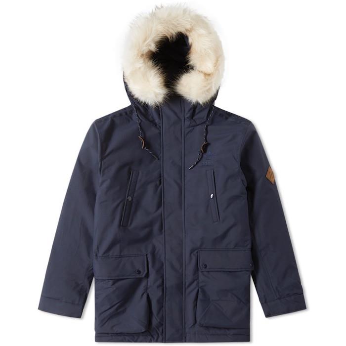 vinterjacka parka man stor kall päls adidas originals dun