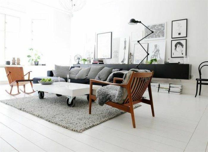 Apartmán-lux-štýl-farby-karamel-v-bielej-drevenej-hojdačke-kreslo