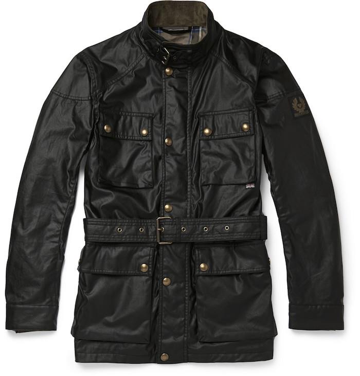 svart nylon Roadmaster Belstaff -jacka för män