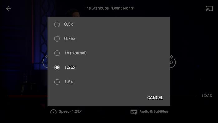 Aplikácia Netflix v systéme Android vám umožňuje zmeniť rýchlosť prehrávania programu