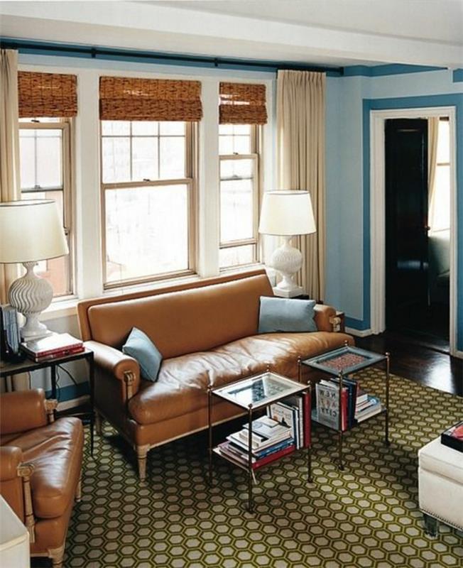 Karamelová farba na stenách a nábytku-koberci-pohovke-v koži