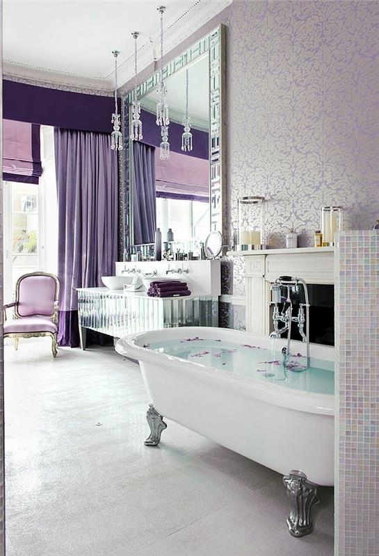 Dekoratívne-interiérové ​​tapety-do-kúpeľne-belle-en-fialové