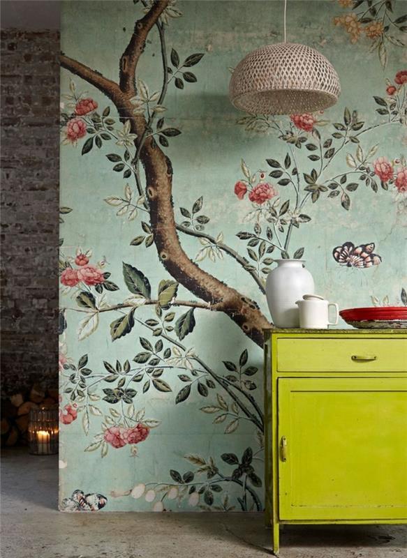 Väggdekoration-tapet-designer-guild-the-tree-soffbord-grönt