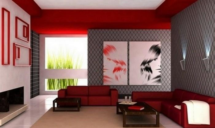 Veľkosť dekorácie-strop-červená-umelecká