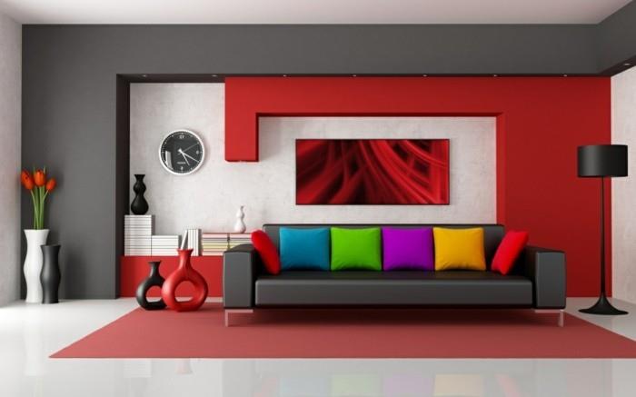 Veľkosť dekorácie-stropu-futuristický-štýl-červeno-biele