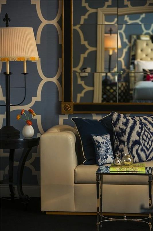 Deco-idea-farba-karamelu-inšpirácia-lampa-pohovka-zrkadlo