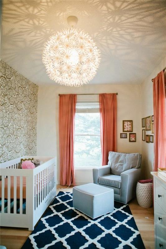 Väggdekoration-idé-design-tapeter-vacker-vägg-baby-rum