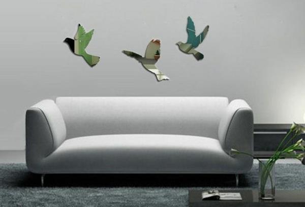 Idee-kreatívne-zrkadlo-samolepky na stenu-vtáky