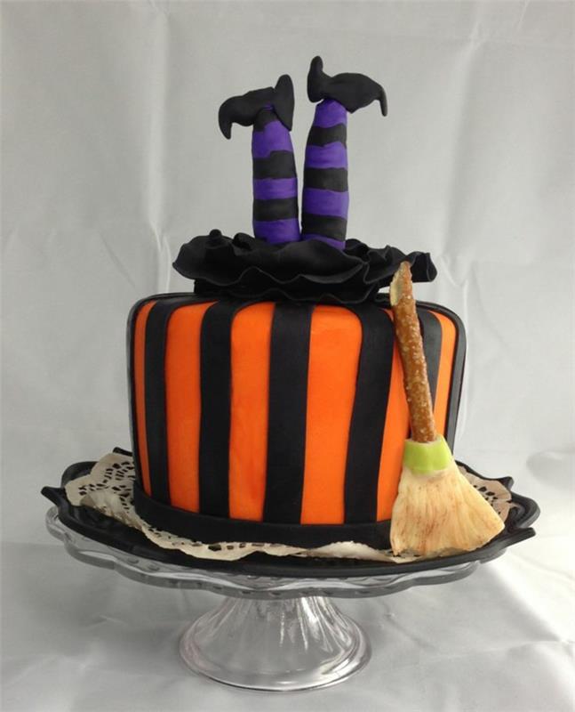 Dekorera-pumpa-Halloween-dekoration-tårta-apelsin-magiker