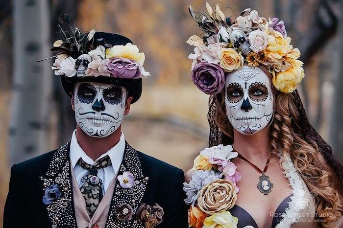 Halloween smink par dag av döda mexico calavera stil
