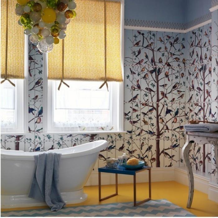 Najkrajšia-kúpeľňa-dizajn-tapeta-vták-tapeta