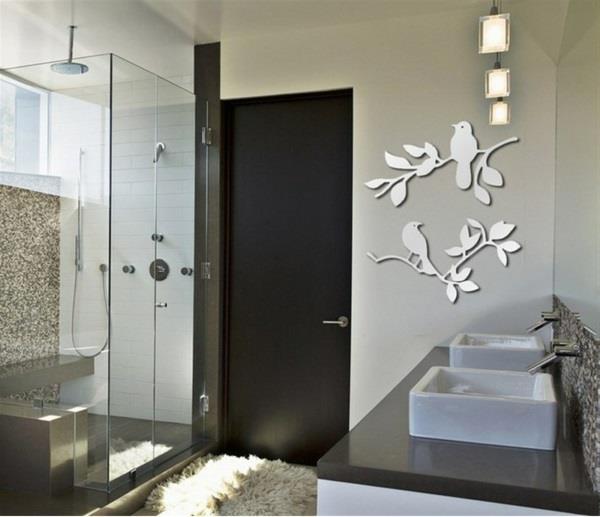 Zrkadlový dizajn-samolepky na stenu-nápad-vtáky-na-strome-kúpeľňa-