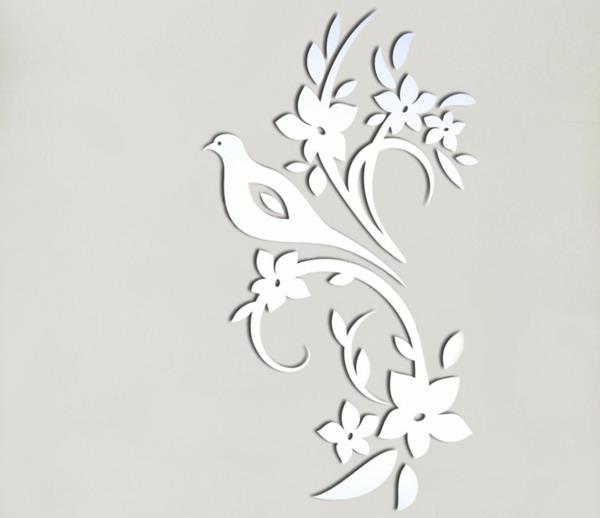 Zrkadlový dizajn-samolepky na stenu-nápady-vtáky