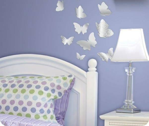 Zrkadlový dizajn-samolepky na stenu-nápady-motýle