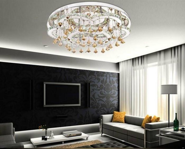 Modern-LED-ljuskrona-kristall-ljuskrona-lampskärm-hängande-tak-dekoration-lampa-fjärrkontroll-ljuskronor-de-teto-D65cm-storlek