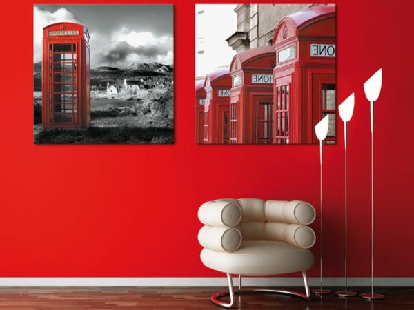interiérový dizajn v červenej farbe pre futuristický štýl modernej obývačky