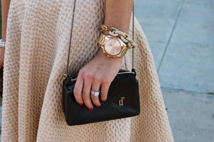 Michael-kors-rose-gold-trapézová sukňa