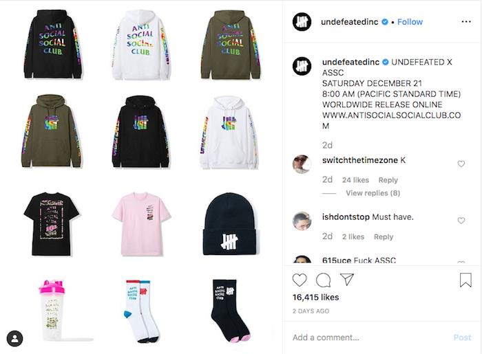 Det amerikanska märket och sneakerbutiken tillkännager UNDEFEATED x Anti Social Social Club -samarbetet