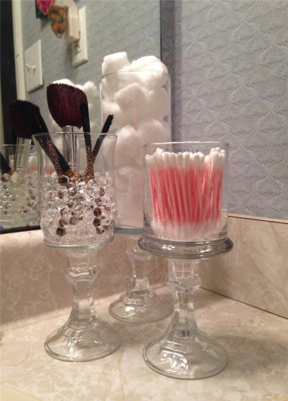 Sklenená bonboniéra-kreatívna myšlienka-na-dekoráciu-sklenená-dóza-dekorácia-do kúpeľne