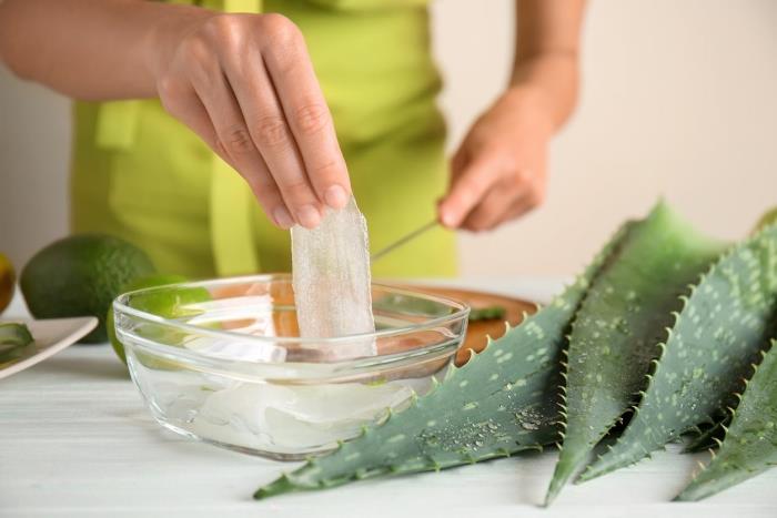 aloe vera receptúra ​​extrakčný gél maska ​​na prípravu lekárskej rastliny zdravé vlasy proti mastnote