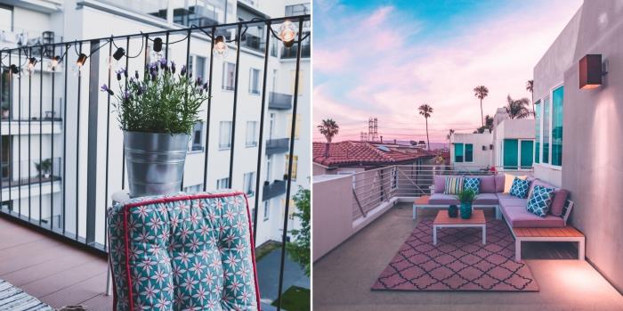 hur du dekorerar din balkong, organiserar en grill på en terrass eller balkong, dekorerar med kuddar och mattor utomhus