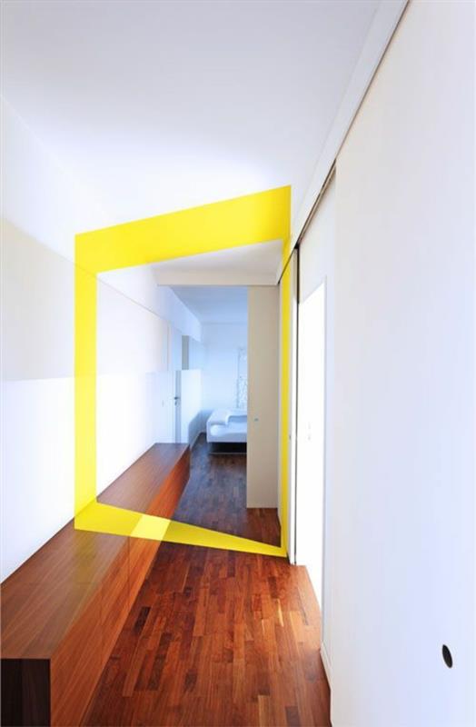 vstupná hala deco s geometrickými detailmi v žltej farbe pre hyper atraktívnu perspektívu