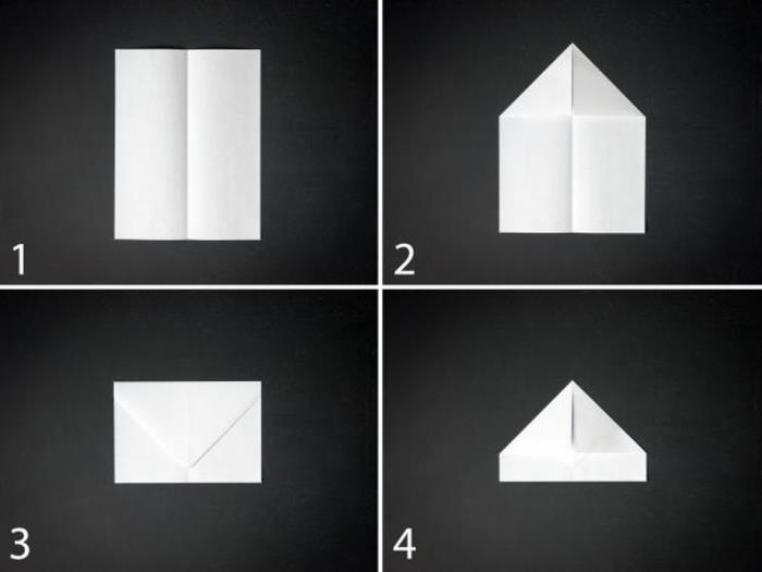 návod na skladanie papierových lietadiel s jednoduchým dizajnom a jednoduchou reprodukciou, základný model papierového lietadla