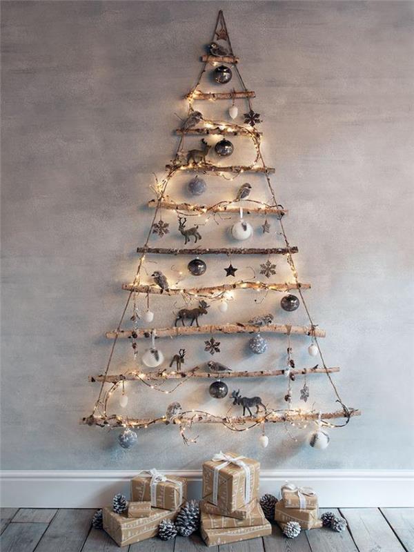 vianočný stromček-vianočná dekorácia-vianočný stromček-stena
