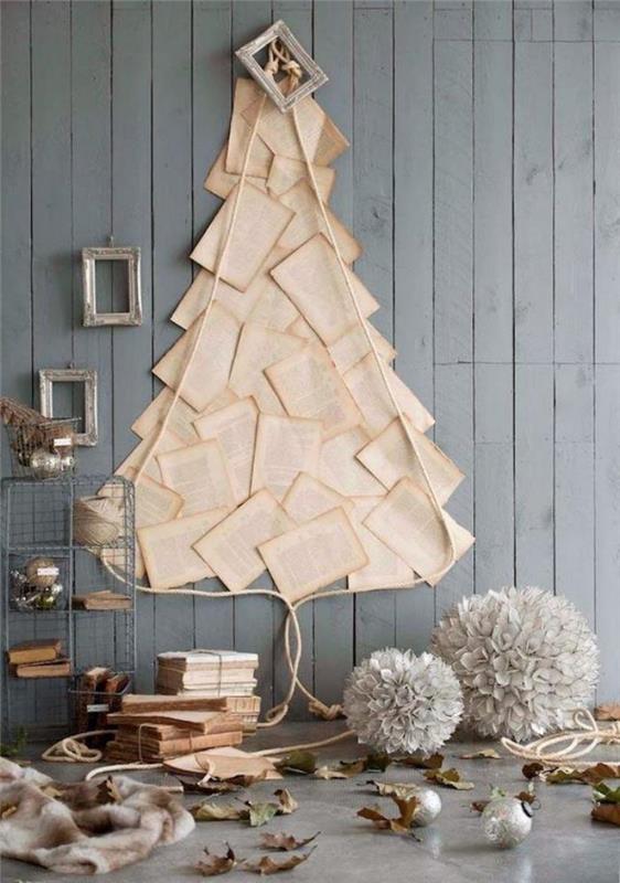 vianočný stromček-vyrobený-so-stranami-z-knihy