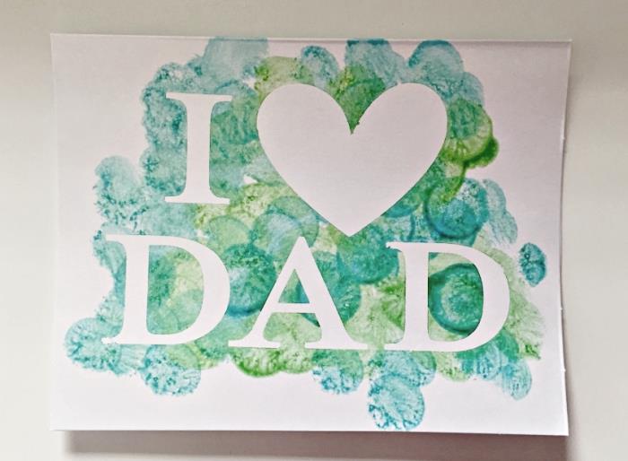 lätt dagis faddag gåva idé för små, manuell aktivitet för fars dag, DIY akvarell kort
